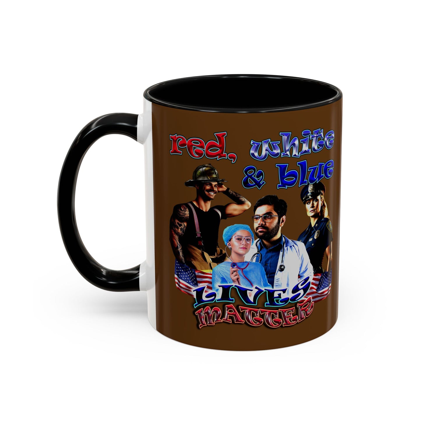 rw&b lives matter - Accent Mug (brown)