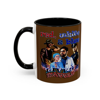 rw&b lives matter - Accent Mug (brown)