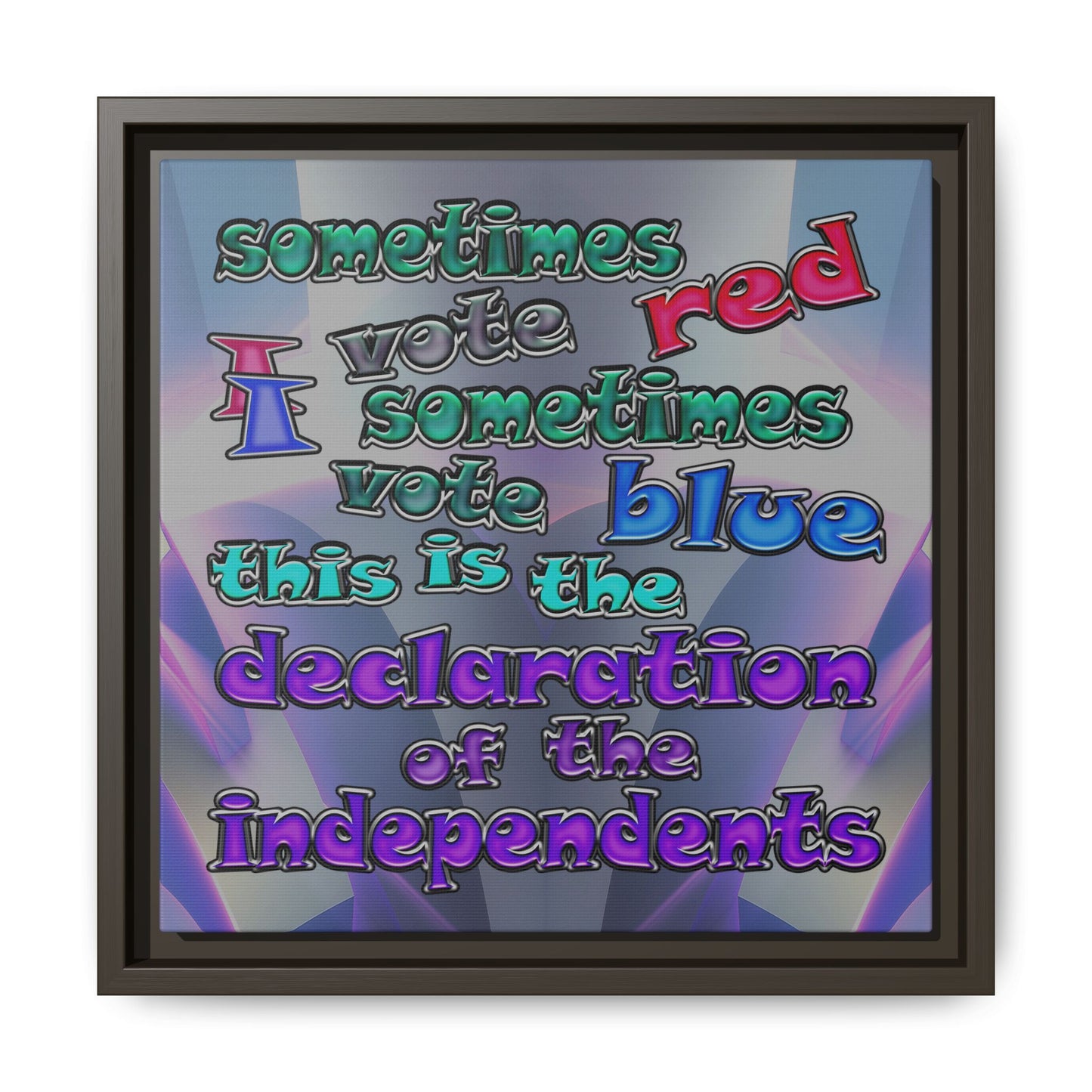 declaration of the independents - framed canvas art (grey-pink wave)