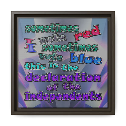 declaration of the independents - framed canvas art (grey-pink wave)