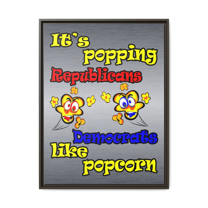 popping like popcorn - framed canvas art (brushed nickel)