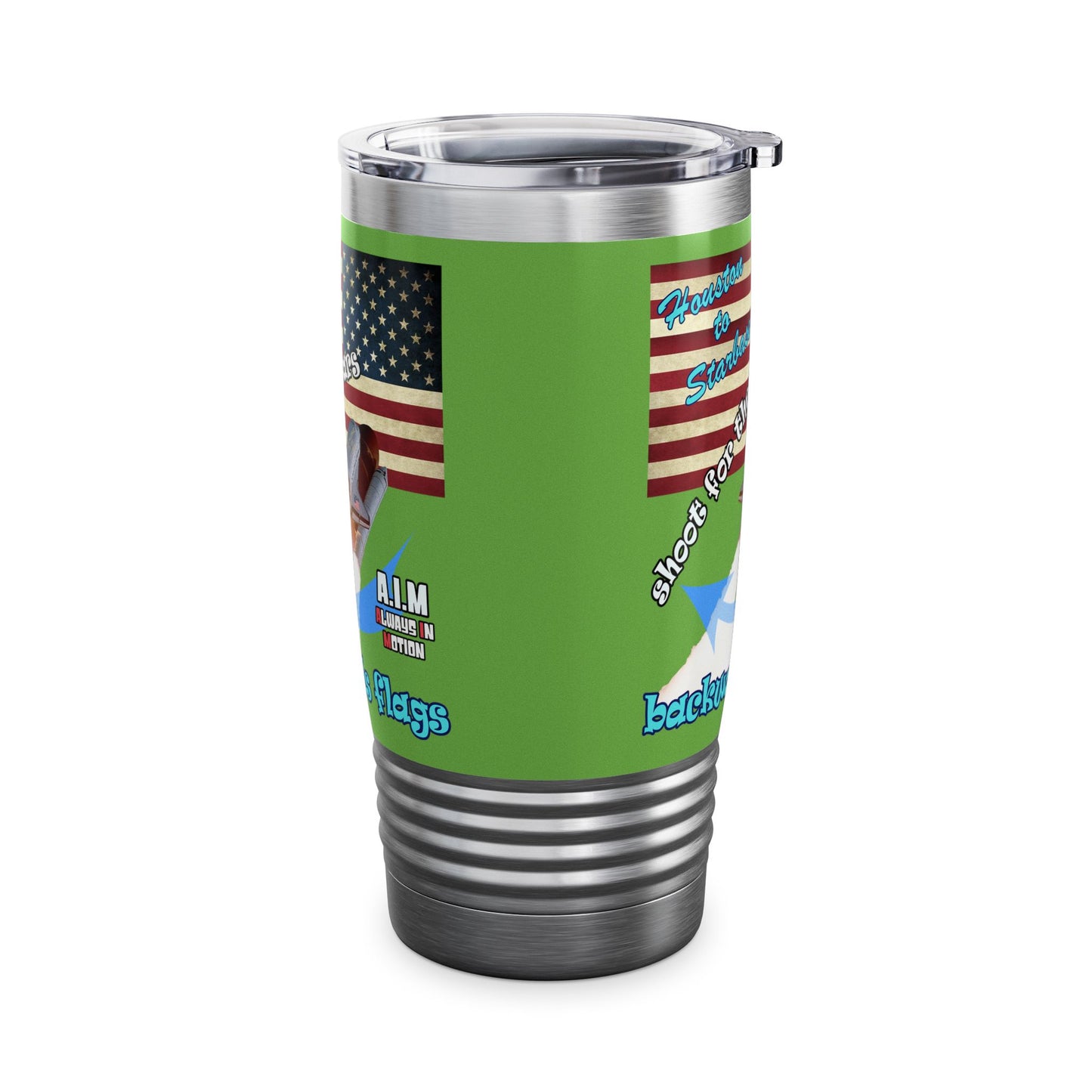 shoot for the stars - Ringneck Tumbler, 20oz (green)