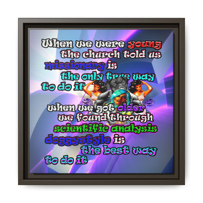 doggystyle - framed canvas art (grey-pink wave)