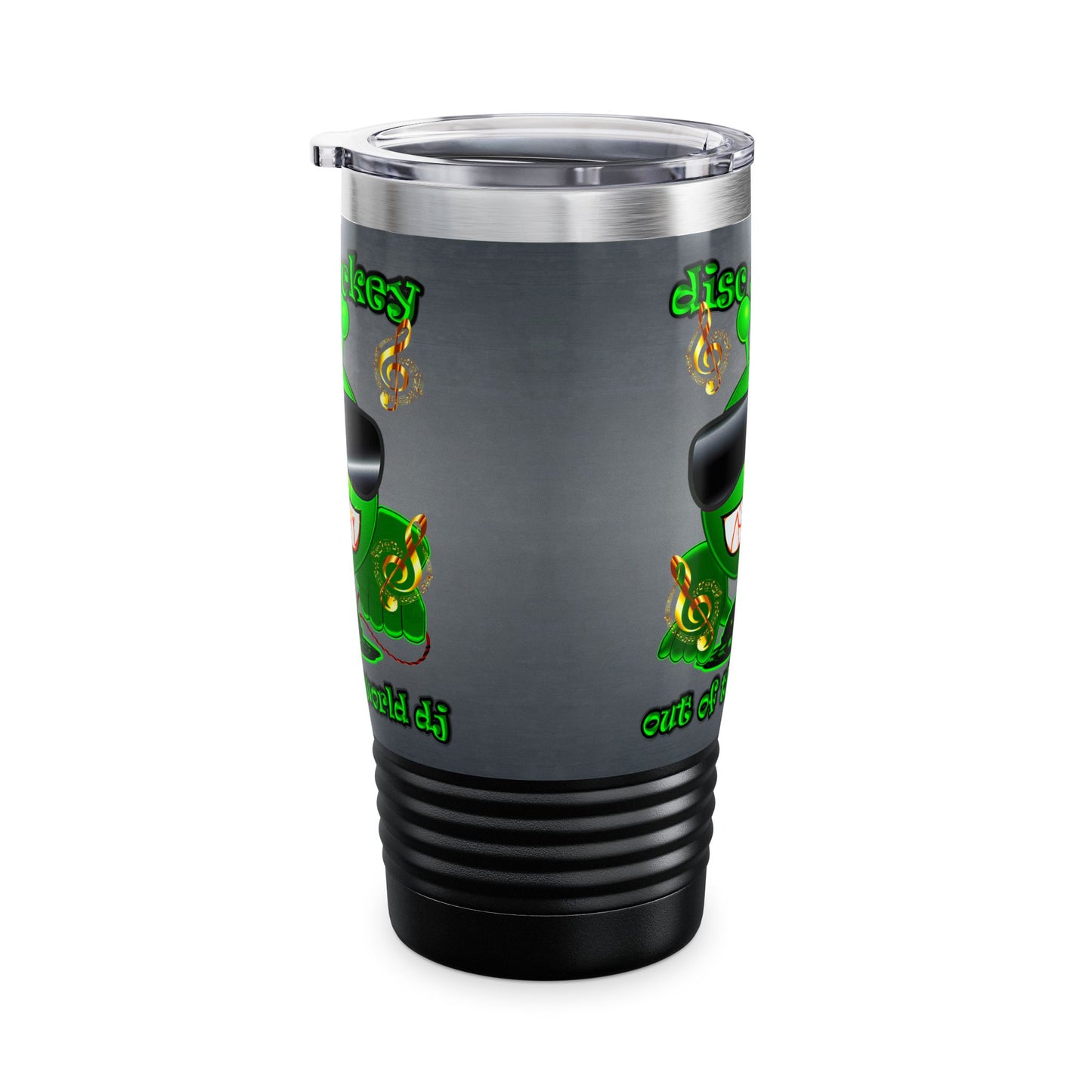 disc jockey - Ringneck Tumbler, 20oz (grey-light grey)