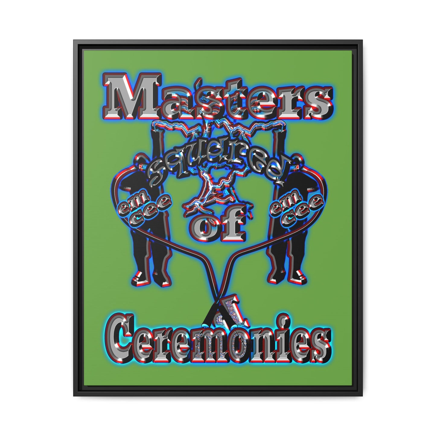 em cee squared - framed canvas art (green)