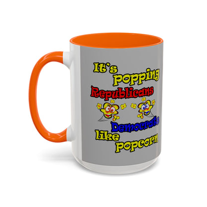 popping like popcorn - Accent Mug (light grey)