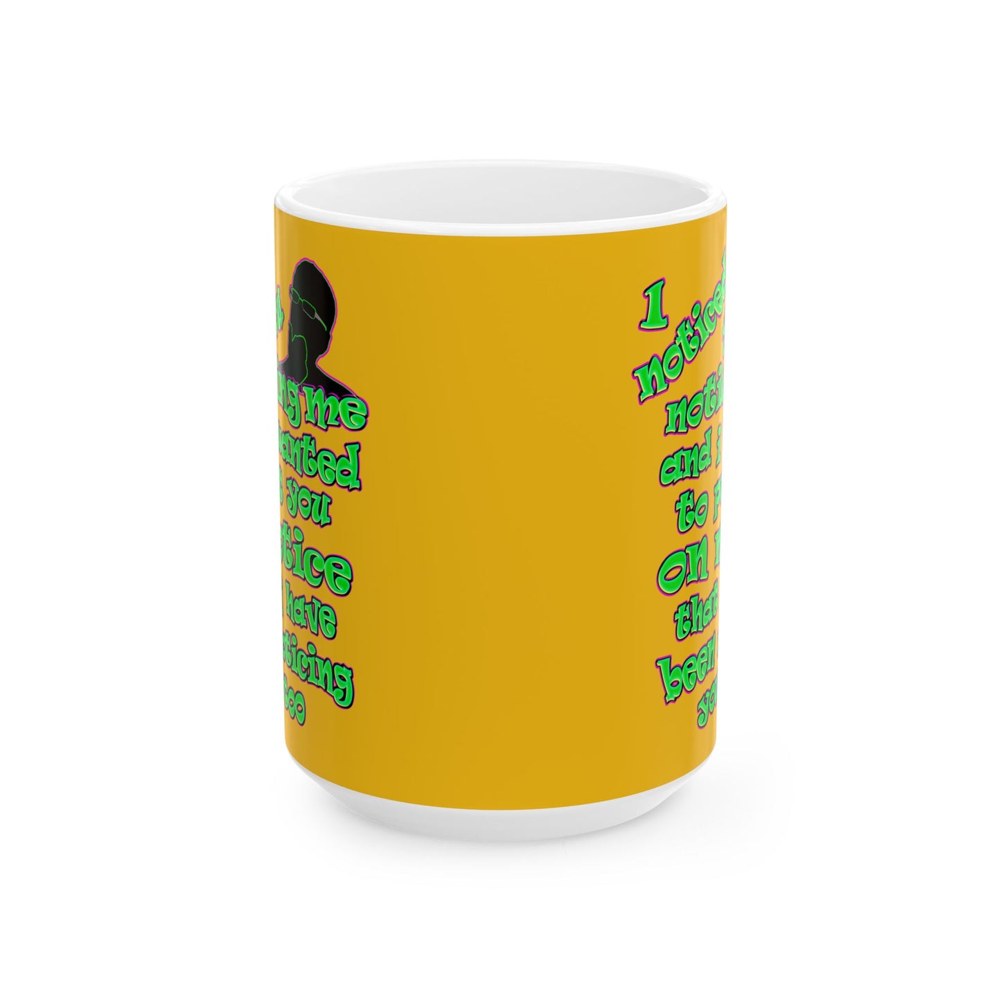 noticed you noticing - White Mug (yellow)