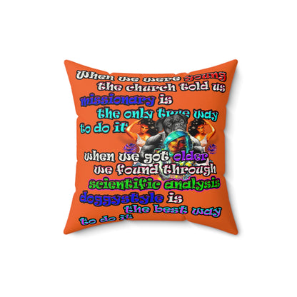 doggystyle - Faux Suede Square Pillow - (orange)