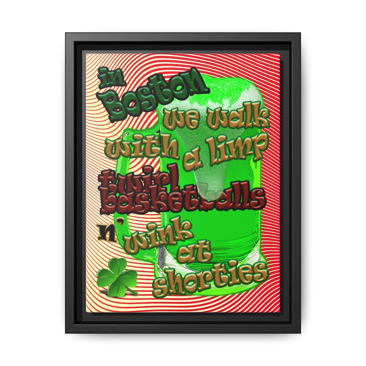 celtics logo - framed canvas art (yellow-orange wave)