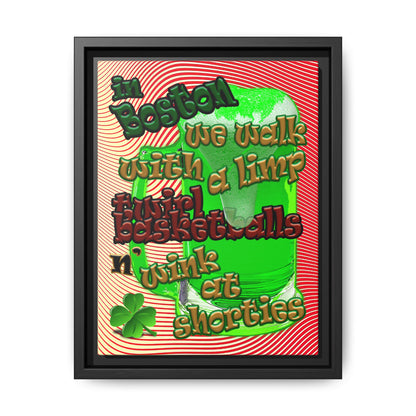 celtics logo - framed canvas art (yellow-orange wave)