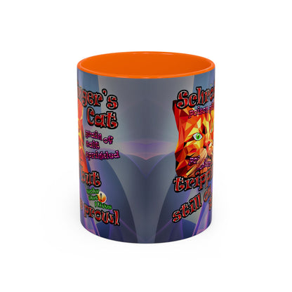 schrodinger's cat - Accent Mug (grey-pink wave)