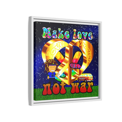 love peace - framed canvas art ('snoops' background)