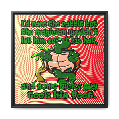 turtle race - framed canvas art (yellow-orange wave)