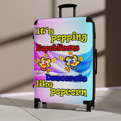 popping like popcorn - Suitcase (light blue-pink wave)