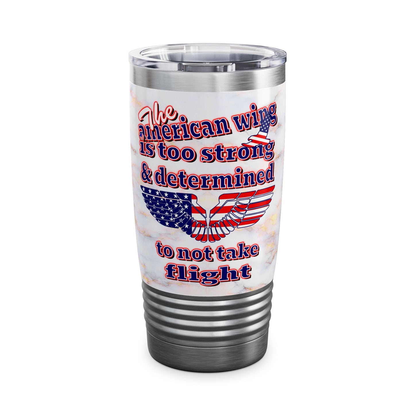 american wing - Ringneck Tumbler, 20oz (white marble)