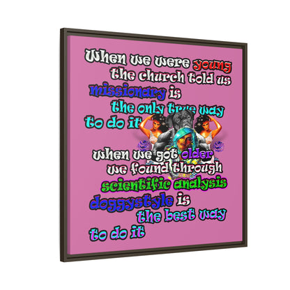 doggystyle - framed canvas art (light pink)