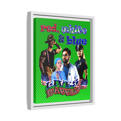 rw&b lives matter - framed canvas art (logo green)