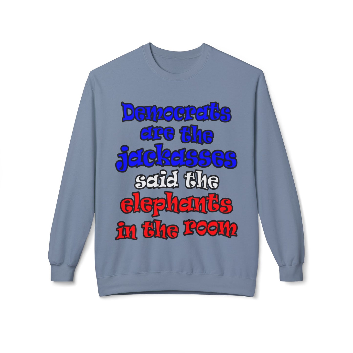 donkeys and elephants - Unisex Midweight Softstyle Fleece Crewneck Sweatshirt
