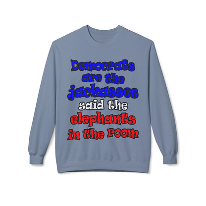 donkeys and elephants - Unisex Midweight Softstyle Fleece Crewneck Sweatshirt