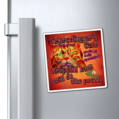 schrodinger's cat - Magnets - (burnt orange)