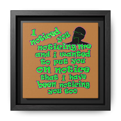 noticed you noticing - framed canvas art (light brown)