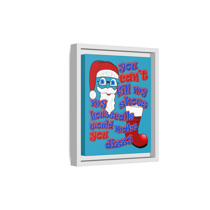 santa's shoes - framed canvas art (turquoise)