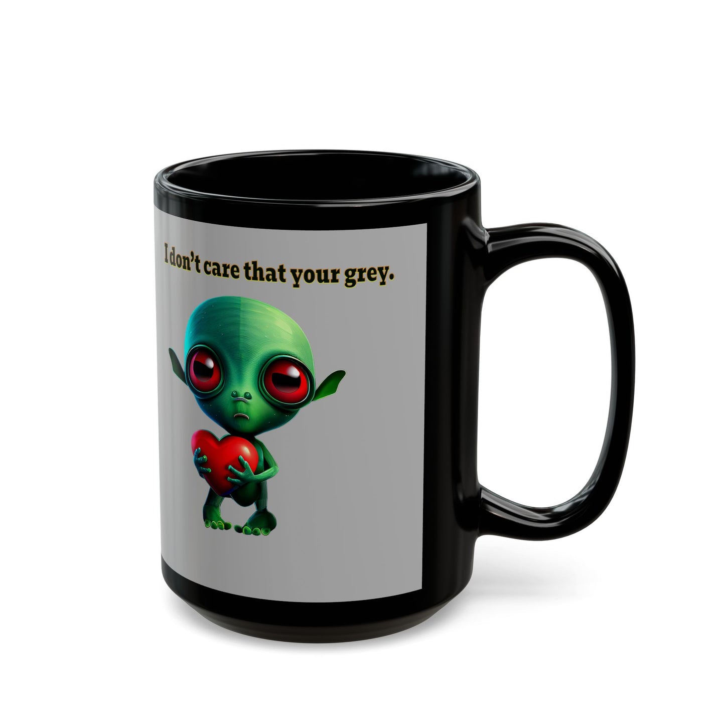 I don't care that your grey - Black Mug (light grey)