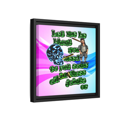 og - framed canvas art (light blue-pink wave)