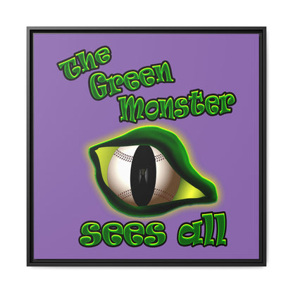 green monster - framed canvas art (light purple)