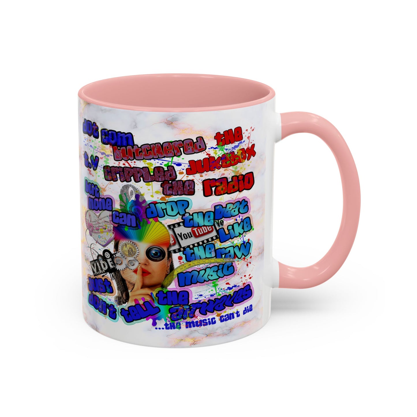 drop the beat - Accent Mug (white marble)