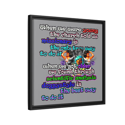 doggystyle - framed canvas art (grey)