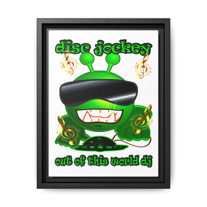 disc jockey - framed canvas art (white)