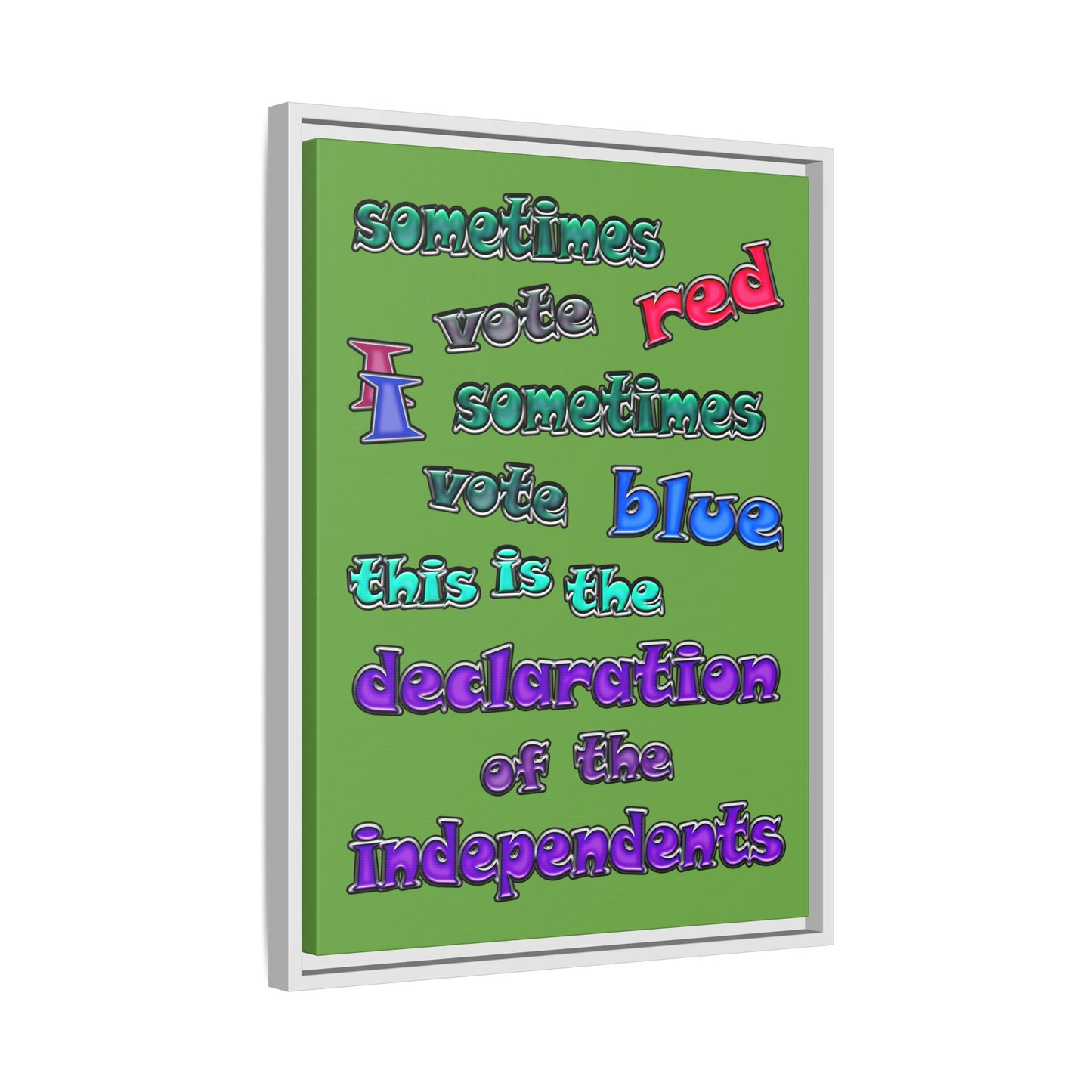 declaration of the independents - framed canvas art (green)