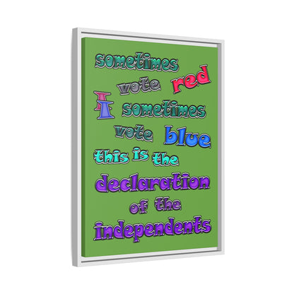 declaration of the independents - framed canvas art (green)