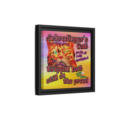 schrodinger's cat - framed canvas art (color blur)