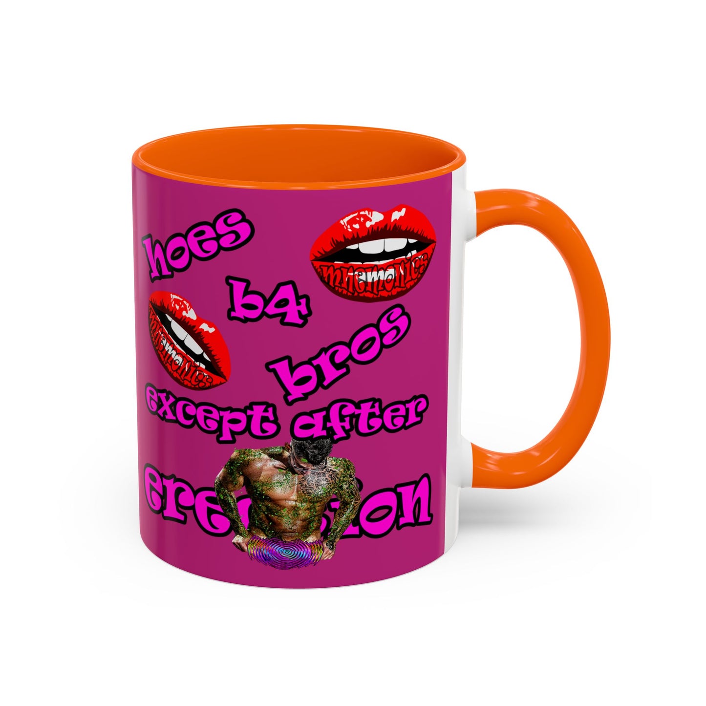 hoes b4 bros - Accent Mug (pink)