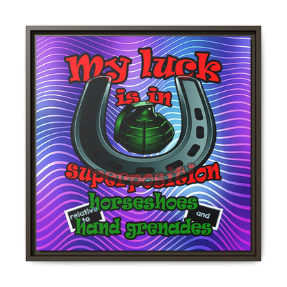 my luck - framed canvas art (purple wave)