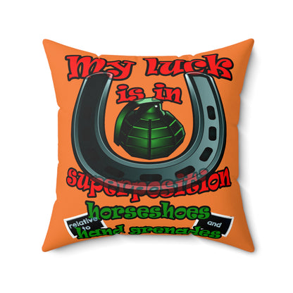 my luck - Spun Polyester Square Pillow - (crusta)