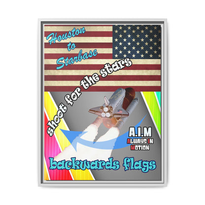 shoot for the stars - framed canvas art (rainbow split)