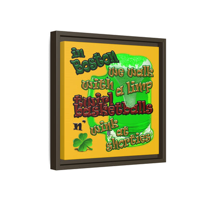celtics logo - framed canvas art (yellow)