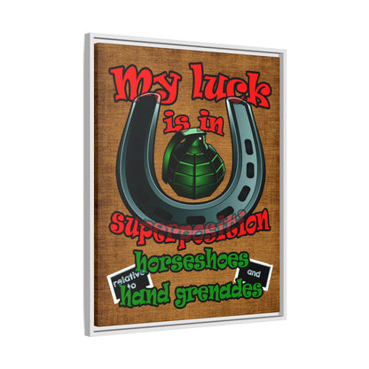 my luck - framed canvas art (brown papyrus)
