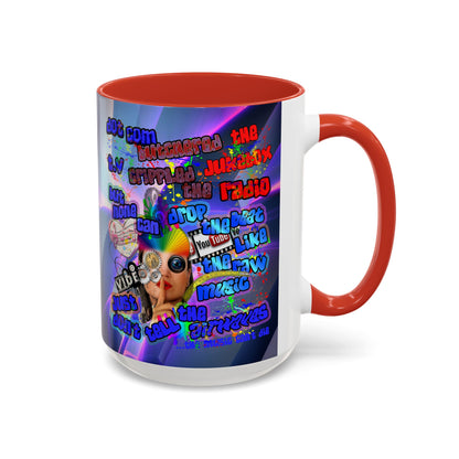 drop the beat - Accent Mug (grey-pink wave)
