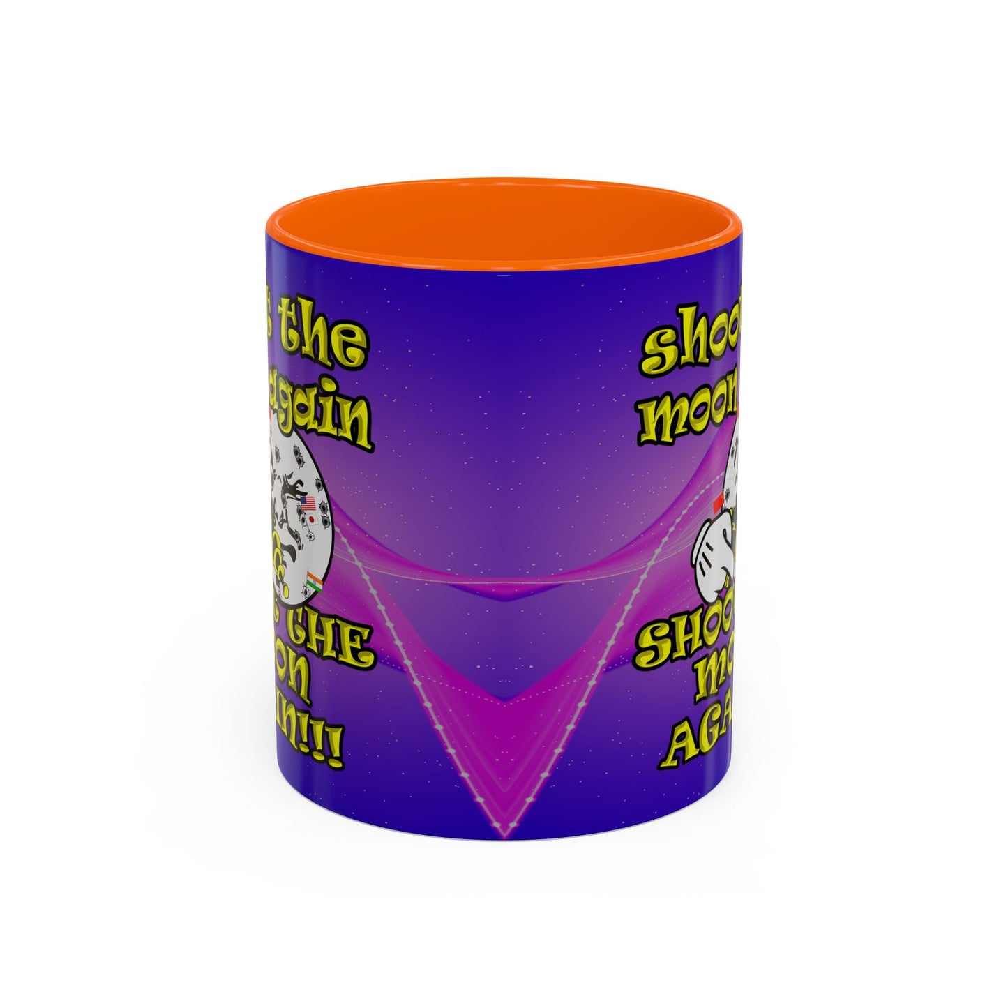 shoot the moon again - Accent Mug (purple-pink wave)