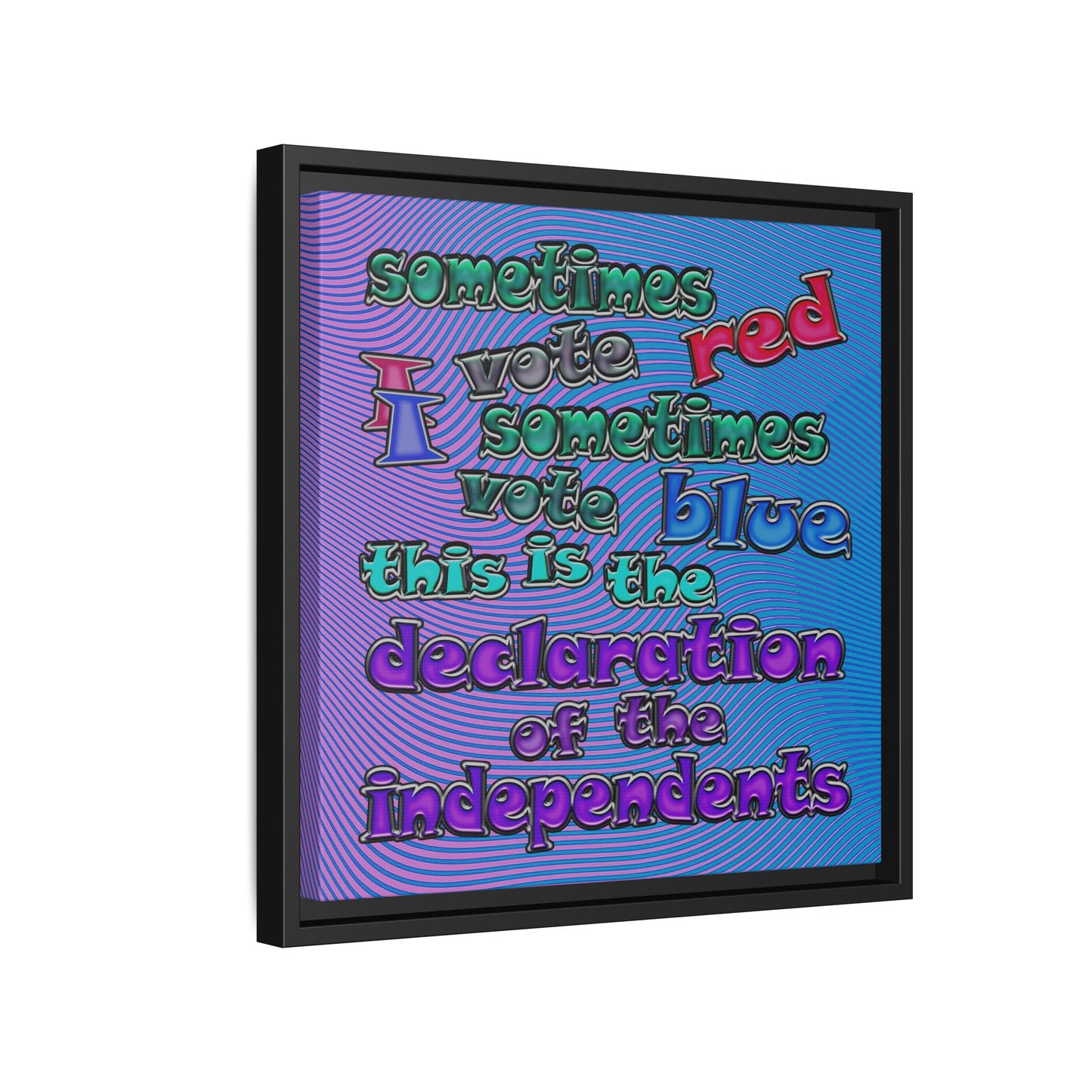 declaration of the independents - framed canvas art (light blue-purple wave)
