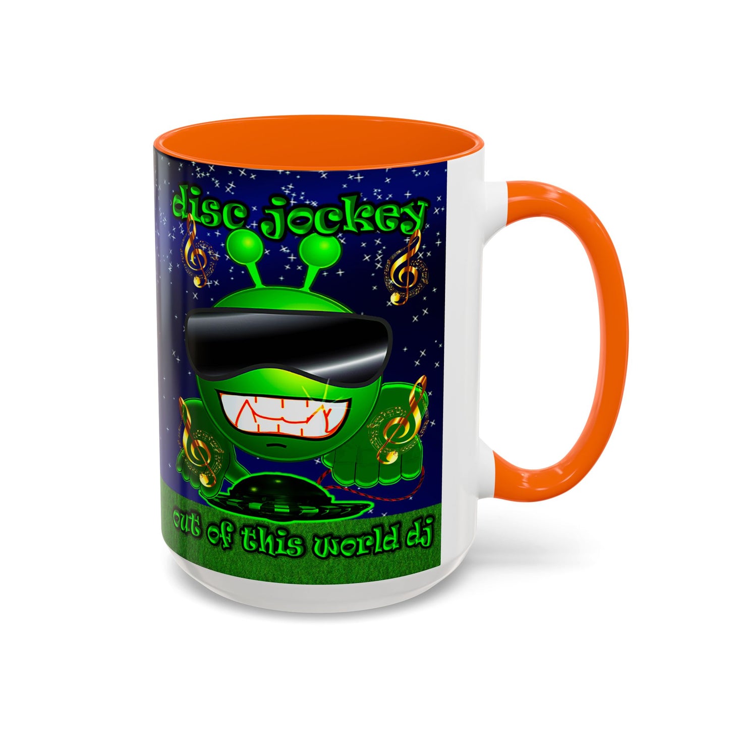 disc jockey - Accent Mug ('snoops' background)