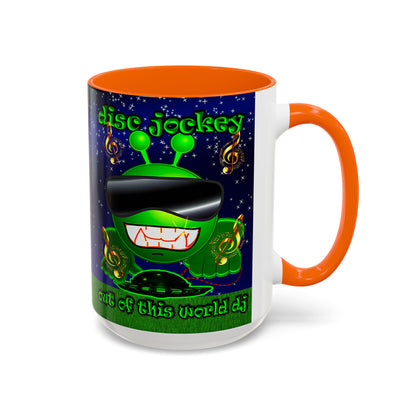 disc jockey - Accent Mug ('snoops' background)