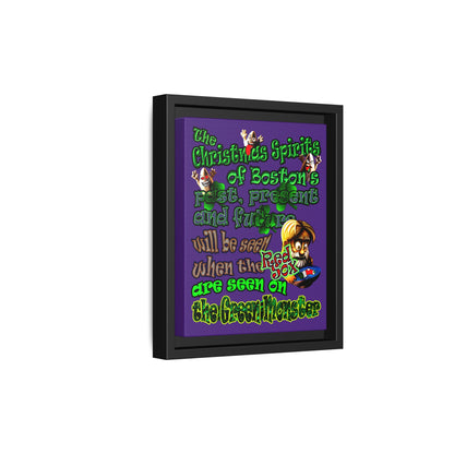 christmas spirits of boston - framed canvas art (purple)