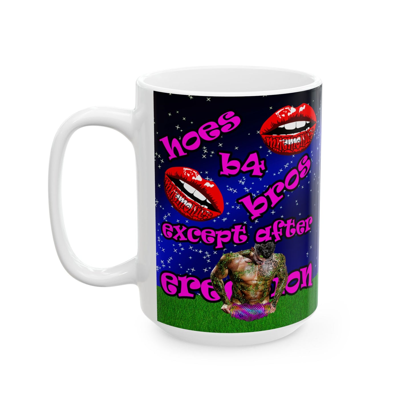 hoes b4 bros - White Mug ('snoops' background)