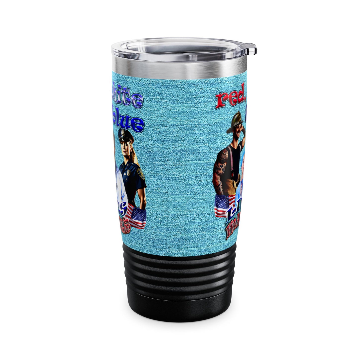 rw&b lives matter - Ringneck Tumbler, 20oz (faded blue)