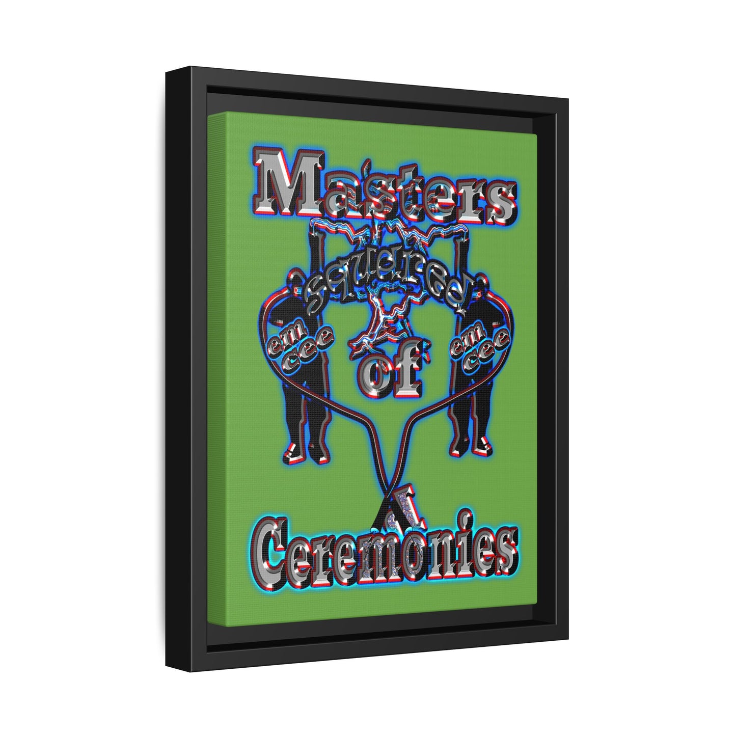 em cee squared - framed canvas art (green)